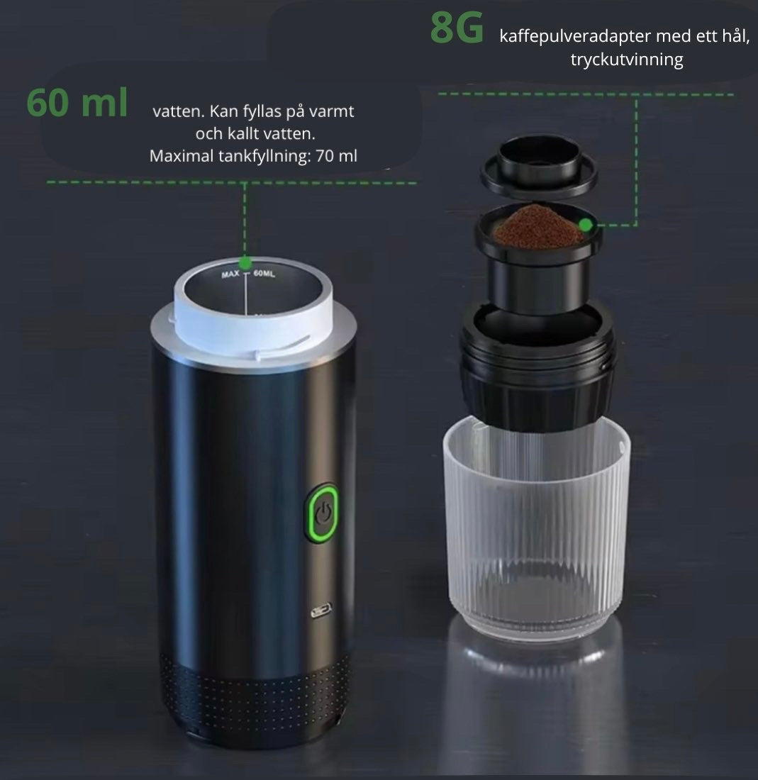 Nordelly Trådlös bärbar espressomaskin för kaffe ☕